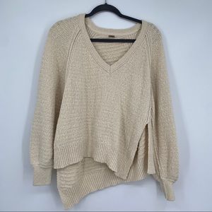 Free people cotton asymmetrical hem sweater medium